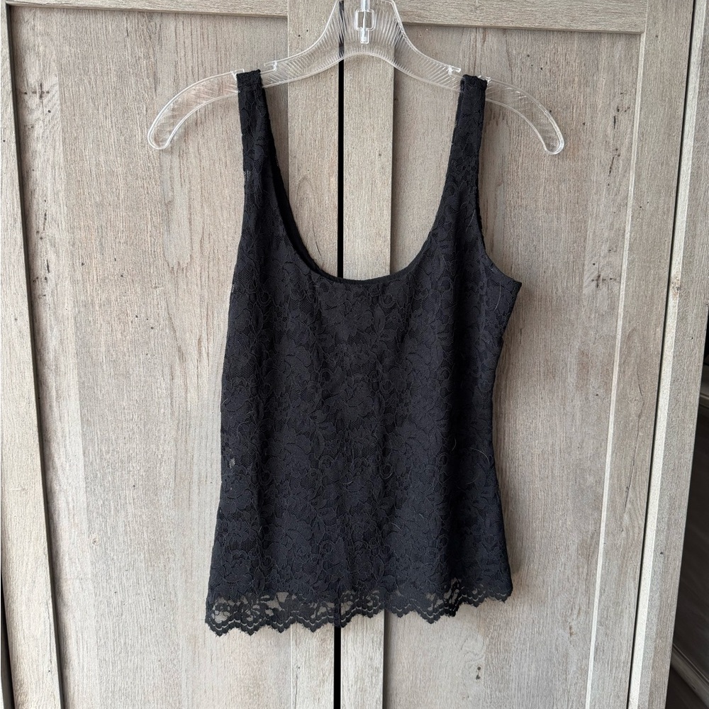 Generation Love Black Floral Lace Scoop Tank